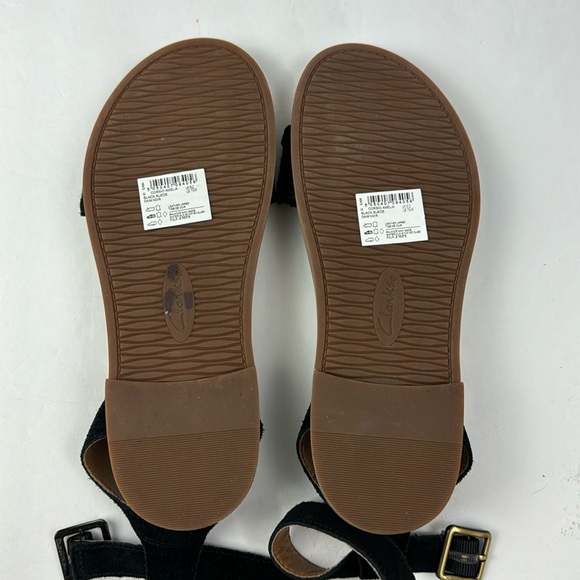 Clarks Women's Black Suede Corsio Amelia Sling Back Sandals size 7.5M flats boho - Picture 6 of 13